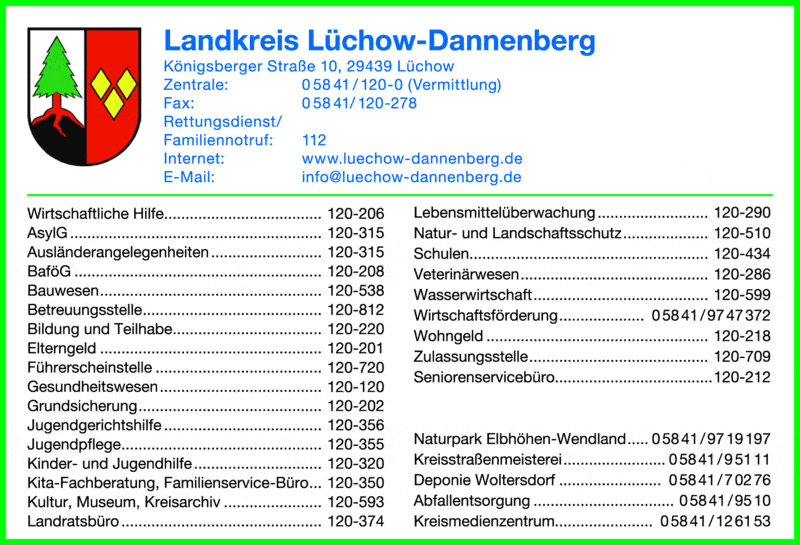 Kundenbild groß 1 Kreisverwaltung des Landkreises Lüchow-Dannenberg
