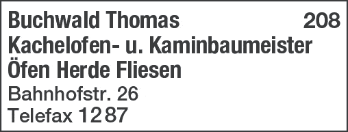 Kundenbild groß 1 Buchwald Thomas Kachelofenbauer
