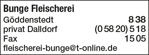 Kundenbild groß 1 Fleischerei Bunge GmbH