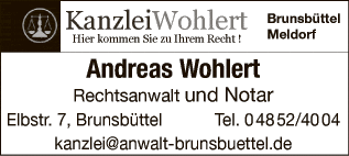 Anzeige Wohlert Andreas Rechtsanwalt und Notar