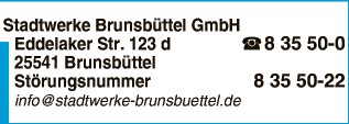 Anzeige Stadtwerke Brunsbüttel GmbH