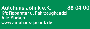 Anzeige Autohaus Jöhnk e.K. Autohandel