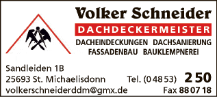 Anzeige Schneider Volker Dachdeckermeister