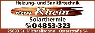 Anzeige Rhein Torben von Heizungsbau, Sanitär, Klempnerei
