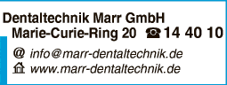 Anzeige Dentaltechnik Marr GmbH