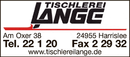 Anzeige Tischlerei Lange Inh. Frank Lange