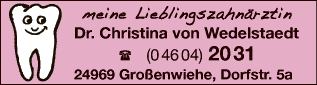 Anzeige Von Wedelstaedt Christina Zahnärztin