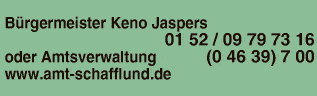 Anzeige Bürgermeister Keno Jaspers Gemeinde Großenwiehe