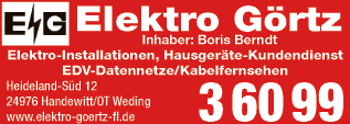 Anzeige Elektro Görtz Inh. Boris Berndt