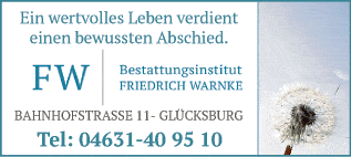 Anzeige Bestattungsinstitut Warnke Friedrich e.K.