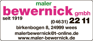 Anzeige Bewernick Malereibetrieb GmbH Maler- und Lackierermeister