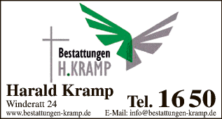 Anzeige Bestattungen Harald Kramp Tischlermeister
