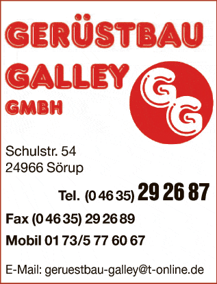 Anzeige Gerüstbau Galley GmbH