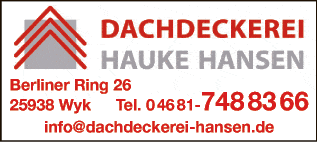 Anzeige Dachdeckerei Hauke Hansen GmbH