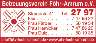 Anzeige Betreuungsverein Föhr-Amrum e.V.