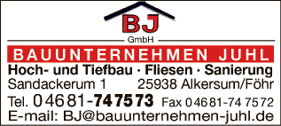 Anzeige Bauunternehmen Juhl GmbH