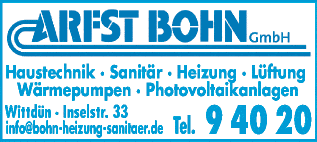 Anzeige Arfst Bohn GmbH Heizungs- und Sanitärtechnik