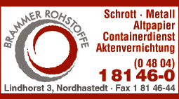 Anzeige Johann Friedrich Brammer GmbH Rohstoffe