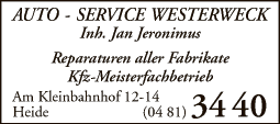 Anzeige Auto-Service Westerweck Inh. Jan Jeronimus - KFZ-Meisterbetrieb -