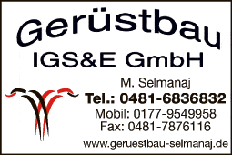 Anzeige IGS & E GmbH Gerüstbau