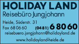 Anzeige HOLIDAY LAND Reisebüro Jungjohann