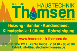 Anzeige Haustechnik Thomsen GmbH & Co. KG Heizungs- und Lüftungsbau
