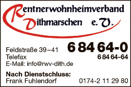 Anzeige Rentnerwohnheimverband Dithmarschen e.V.
