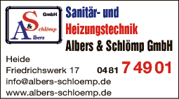 Anzeige Albers & Schlömp GmbH Sanitär- und Heizungstechnik