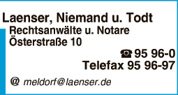 Anzeige Laenser, Niemand und Todt Rechtsanwälte und Notare