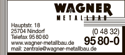 Anzeige Wagner Metallbau GmbH