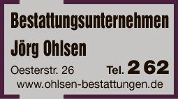 Anzeige Ohlsen Tischlerei und Bestattungen