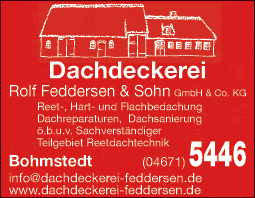 Anzeige Dachdeckerei Rolf Feddersen und Sohn GmbH & Co. KG
