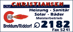 Anzeige Christiansen Olaf Heizung- und Sanitärbetrieb