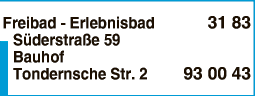 Anzeige Freibad Bredstedt