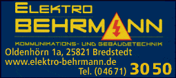 Anzeige Elektro Behrmann Kommunikations- und Gebäudetechnik