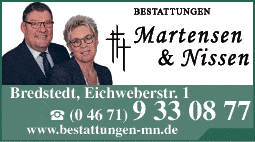 Anzeige Bestattungen Martensen & Nissen