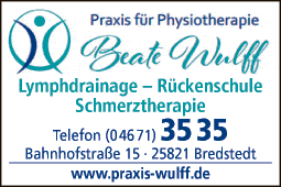 Anzeige Wulff Beate Praxis für Physiotherapie