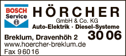 Anzeige Hörcher Autoelektronik GmbH & Co.KG