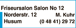 Anzeige Friseur Salon No. 12 Inh. Marianne Kuhr