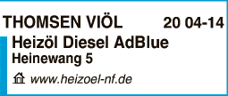 Anzeige Thomsen Mineralöl GmbH Heizöl