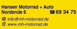 Anzeige ´Hansen Meif Motorrad & Auto