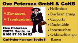 Anzeige Ove Petersen GmbH & Co. KG Zimmerei