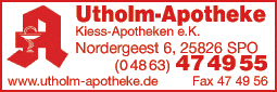 Anzeige Utholm-Apotheke Kiess-Apotheken e.K. Franziska Kiess