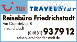 Anzeige Reisebüro Friedrichstadt Herr Chris Schneider