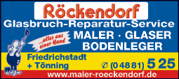 Anzeige Röckendorf Malerei GmbH Glaser-Bodenlegerei