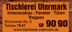 Anzeige Utermark Jan Tischlerei