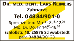 Anzeige Reimers Lars Dr.med.dent. Zahnarzt