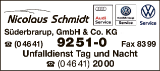 Anzeige Autohaus Nicolaus Schmidt GmbH & Co. KG