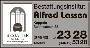 Anzeige Bestattungsinstitut Alfred Lassen, Inh. Günter Lassen