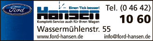 Anzeige Günter Hansen GmbH & Co. KG Autohaus
